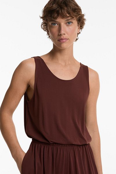 Oysho Midi wrap jumpsuit with modal