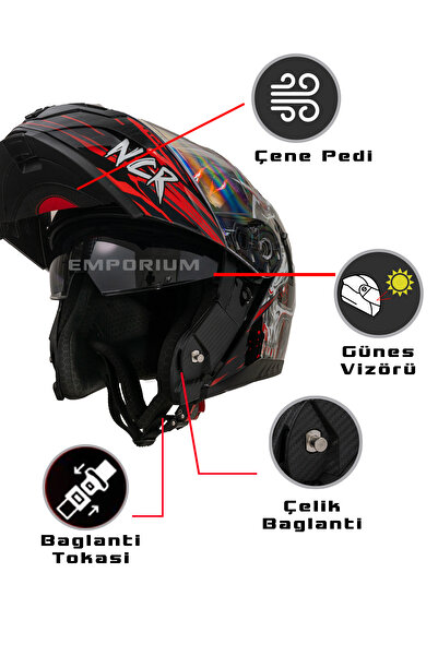 Emporium Ncr Vega Çene Açılır Kask (ECE-06)