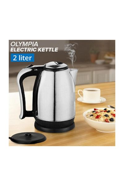 Olympia OE-44 Electric Kettle – Stainless Steel, Fast Boil, 1.8L Capacity, Auto Shut-Off – Silver