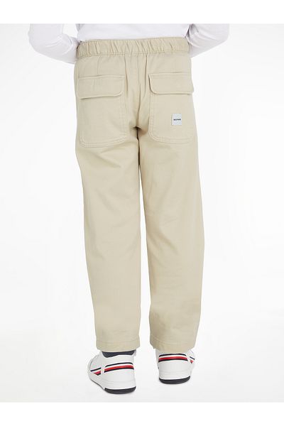 Tommy Hilfiger Boys Beige Belted Woven Pants