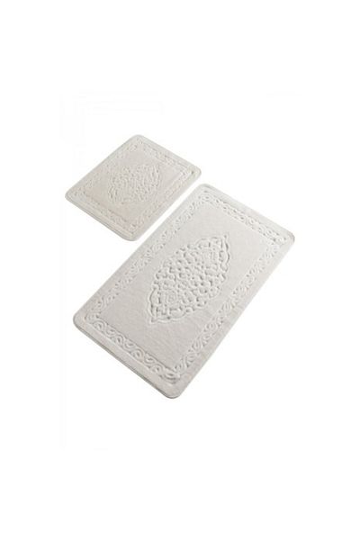 Chilai Home Set of 2 cotton bath mats, Alessia Home, Elite Ecru