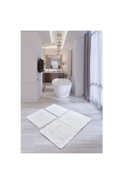 Chilai Home Set 3 covorase baie acril, Alessia Home, Havai Alb