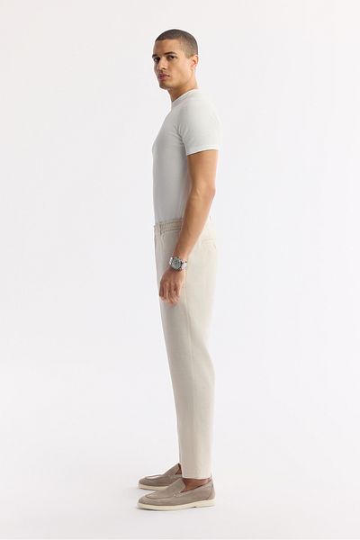 Avva Men's Beige Side Pocket Lightweight Lyocell Fabric Trousers A51Y3217