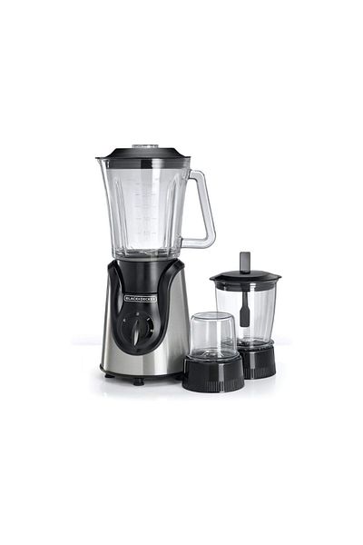 Black&Decker Black Decker Glass Blender - 1l Capacity - 3 Speed Controls - Silver - Bx600g-b5
