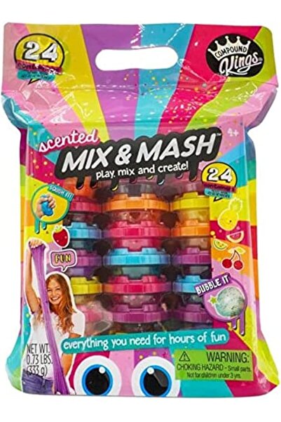 Compound Kings كيس مزيج وهريس معطر - مجموعة سلايم حسية من 24 قطعة للأطفال - لعبة ناعمة وممتعة