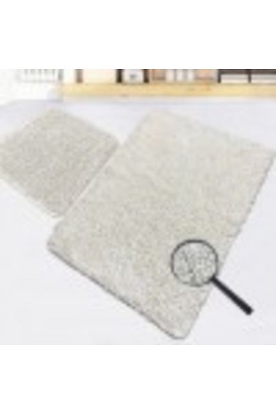Chilai Home Set 2 Bathroom Mats 100% Cotton, Victoria Ecru