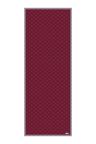 Bursa İpek Burgundy Chain Monogram Pattern Silk Shawl