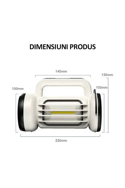 NEXTLY Led Flashlight, Portable, , 24 X Cob Led, 1 X Smd Led, Lantern Type Design, 3 Light Sources