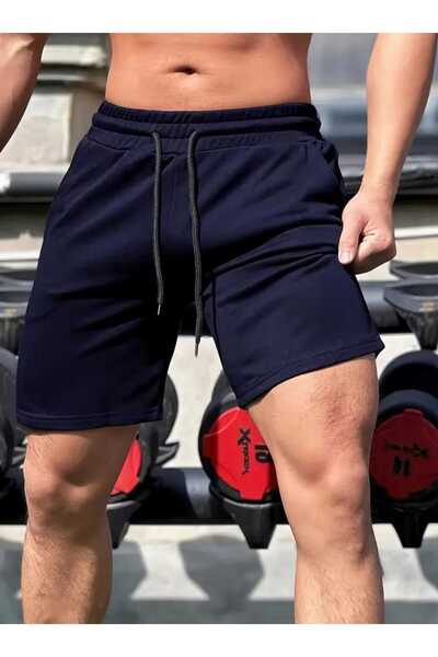 JustBS Pantaloni scurți de bază pentru bărbați, albastru marin, cu buzunare