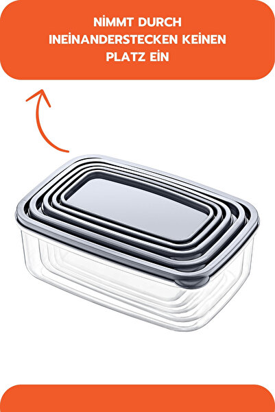 Ginza Maison 5 PIECE EMBOX FOOD STORAGE CONTAINER / ANTHRACITE