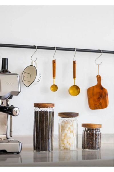 Pavira 3-Piece Acacia Lid Glass Jar Medium
