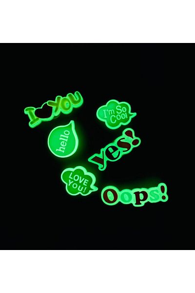 Gift Moda Crocs Jibbitz Highlighter Slipper Ornament 6-Piece I Love You Series Glow in the Dark