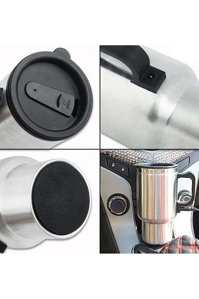 DLC Hot Water Heater - 12V / 60W / 450 ml Mug, Tea & Coffee Stainless Steel Car Heating Kettle - DLC