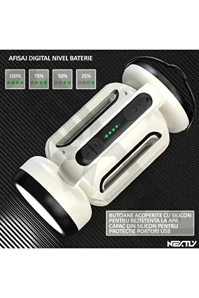 NEXTLY Led Flashlight, Portable, , 24 X Cob Led, 1 X Smd Led, Lantern Type Design, 3 Light Sources