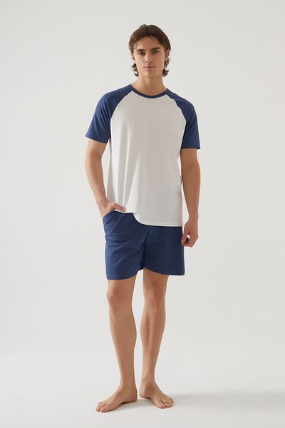 koza iç giyim Men's Cotton Pocket Detailed Raglan Sleeve Pajamas Set
