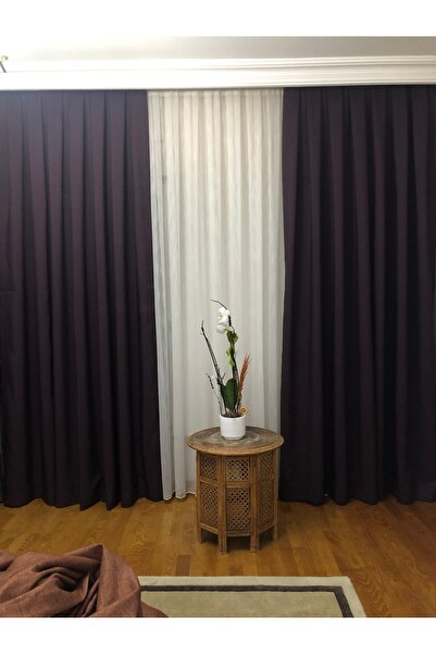 Brillant MÜRDÜM DÜZ KETEN FON PERDE