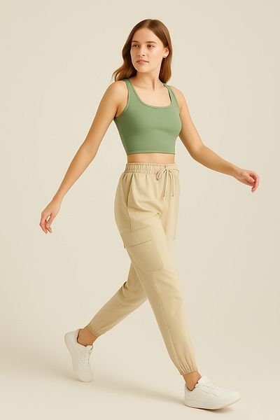 Giyim Dünyası Women's Cargo Pocket Pants Beige