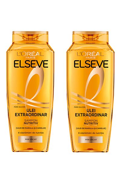 L'Oreal Paris L'Oréal Elseve Șampon Extraordinary Oil Nourishing, 400 ml x 2 bucăți