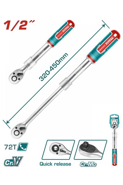 TOTAL 1/2" Extendable ratchet wrench