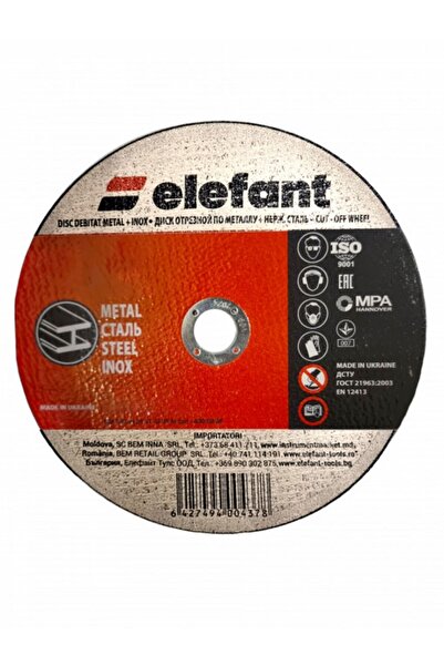 elefant Standart Inox Kesici Taşlama Disk 180*1.6*22.23 (Paket 25 adet)