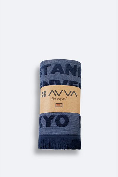 Avva Ανδρική πετσέτα Navy Blue Jacquard City Written A51Y8200