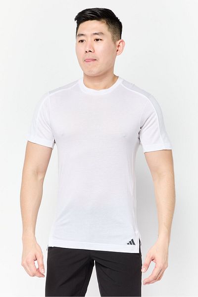 adidas Men Sportswear Fit Short Sleeves Yoga T-shirt, White