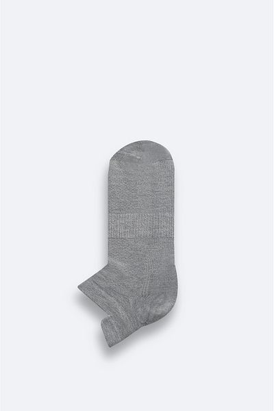 Avva Men's Gray Basic Booties Socks B 008530