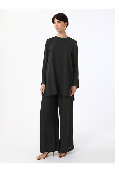 Refka Aerobin Basic Tunic & Trousers Διπλό Σετ - Μαύρο - Ρέφκα