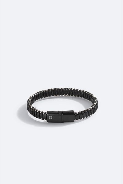 Avva Men's Black Leather Bracelet Shoes A51Y9618
