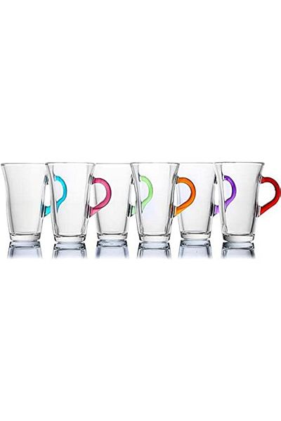 LAV -CORAL NISA TEA GLASS 150cc 6PC SLEEVE P.