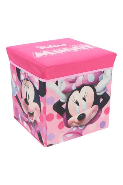 Minnie Mouse Folding Stool with Storage Space, Box Type, Multicolor, Max 80 kg, 30x30x30 cm, Minnie Mouse