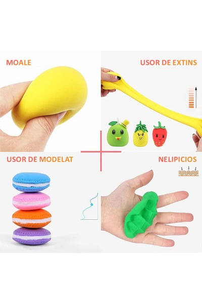 NEXTLY Σετ πλαστελίνης, εύκολο στη μοντελοποίηση, αντικολλητικό, αξεσουάρ μοντελισμού, 12 τσάντες