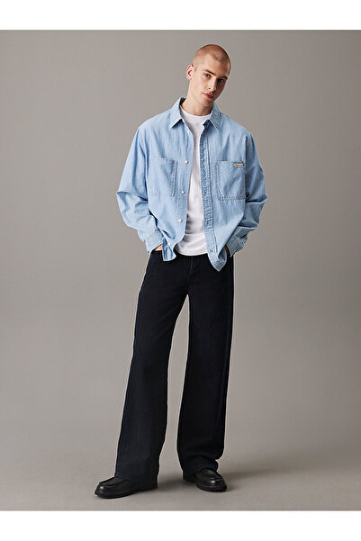 Calvin Klein Erkek Mavi Uzun Kollu Gömlek