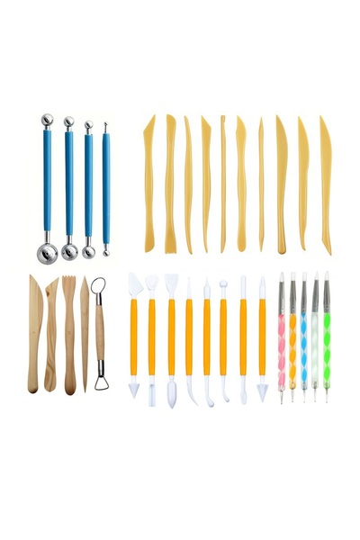 hobi market art Seramik Heykel Polimer Kil Şekilendirme Modelaj Detay Seti 32 Parça