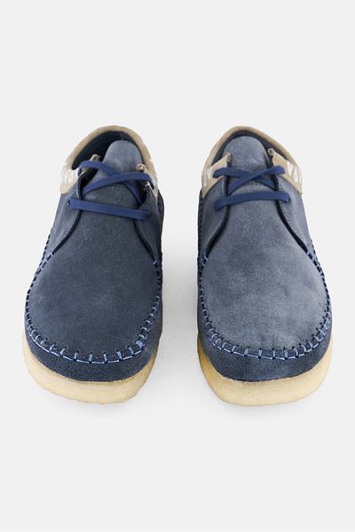 CLARKS Men Standard Weaver Lace Up Boat Shoes, Light Navy
