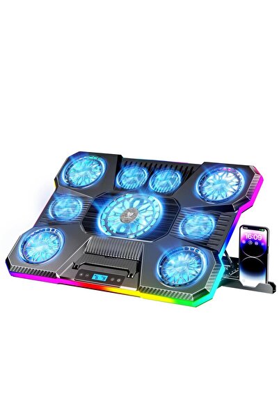 Blueforce Sx-45 Freezer Siyah 9 Rgb Fanlı Notebook Soğutucu Stand Ekranlı