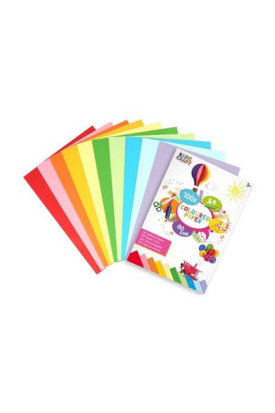GRAFİX Set of 100 pieces of colored paper 80 gr in 10 colors