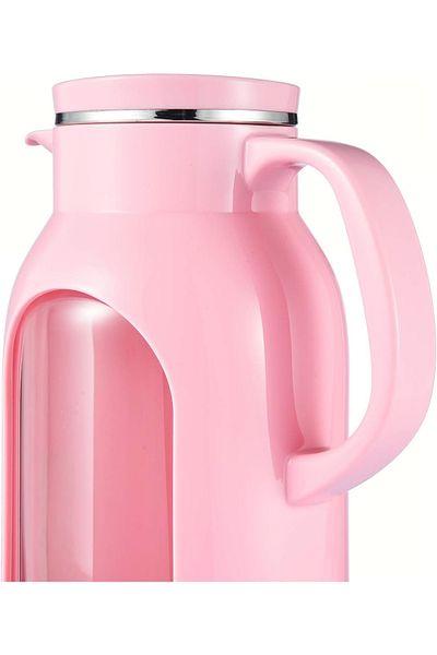 fulina 2-liter glass jug with shatterproof shell, heat-resistant glass lining, stainless steel lid