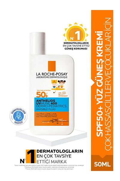 La Roche Posay Anthelios Dermo-Pediatrics UVMune 400 Invisible Fluid SPF50+ 50ml | Gentle Sun Protection for Kids