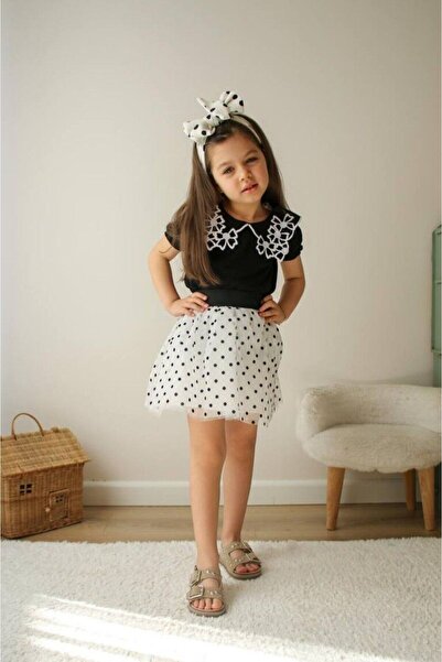 Canlook Girl's Suit with Polka Dot Tutu Skirt