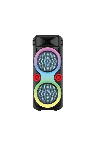 DLC BT HI FI Portable Speaker with Led Rotating Light ,2X8" INCH - MICE + REMOTE CONTROL - USB -