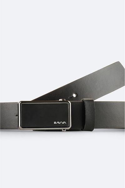 Avva Men's Black 100% Leather Belt A51Y9309