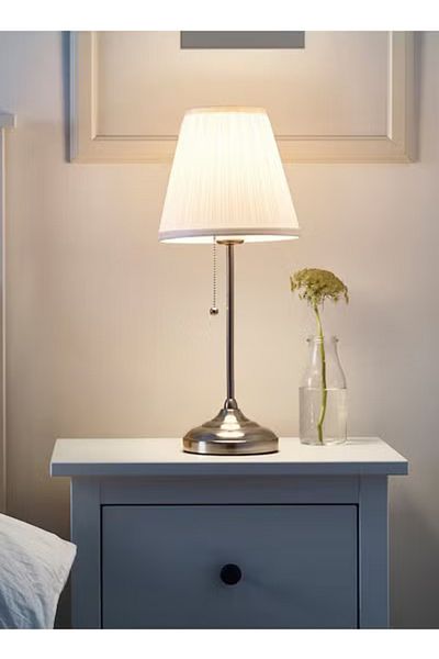 Taimi Pack of 2 Modern Table Lamp with Warm Lighting - Silver/White, 55 cm Height
