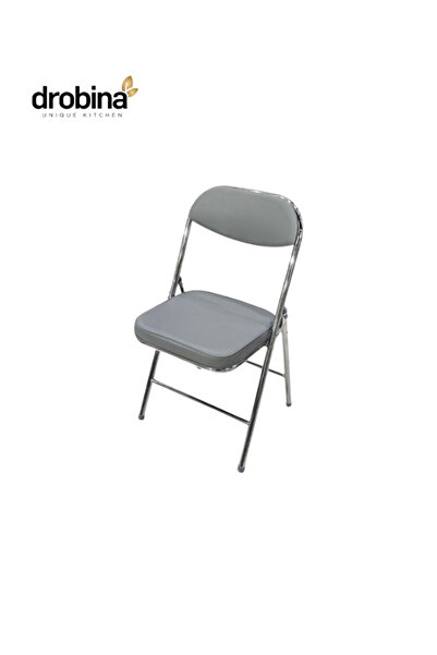 drobina كرسي استيل اسفنج مفرد قابل للطي من دروبينا لون رمادي