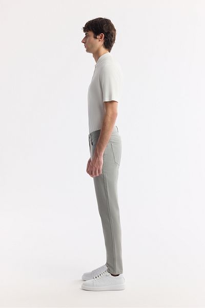 Avva Men's Light Khaki Classic Waist Dobby Blended 5 Pocket Pants B 003038