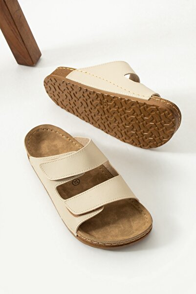 AlbiShoes Charlie Double Velcro Double Banded Soft Comfortable Sole Anatomical Daily Banded Women's Slippers