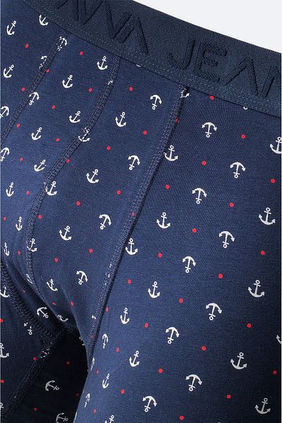 Avva Men's Navy Blue Anchor Patterned Single Boxer A51Y9501