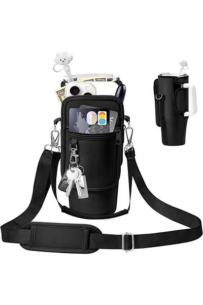 fulina Cup holder, with keychain + carabiner, Carrier Bag with 4.9FT Strap, suitable for camping, travel