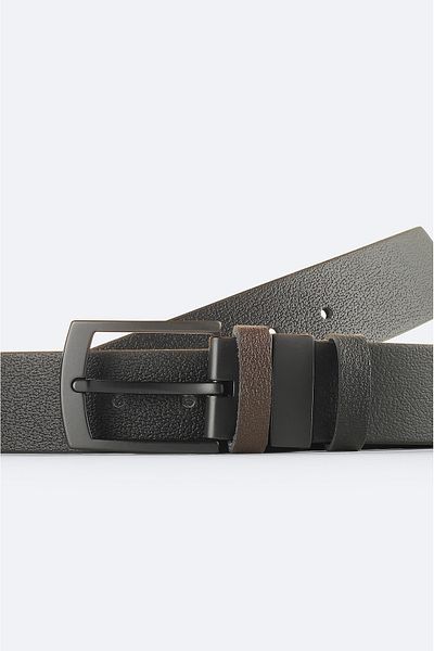 Avva Men's Black-Brown Double Sided 100% Leather Belt A51Y9305