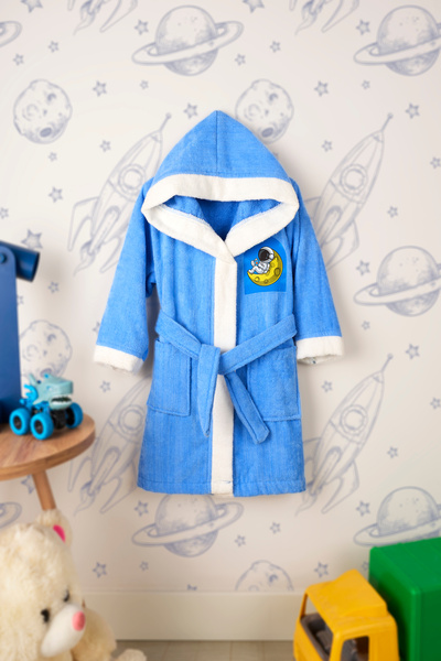 Miss Paris Home رداء حمام نولا بغطاء للرأس مصنوع من القطن بنسبة 100% للفتيات ...